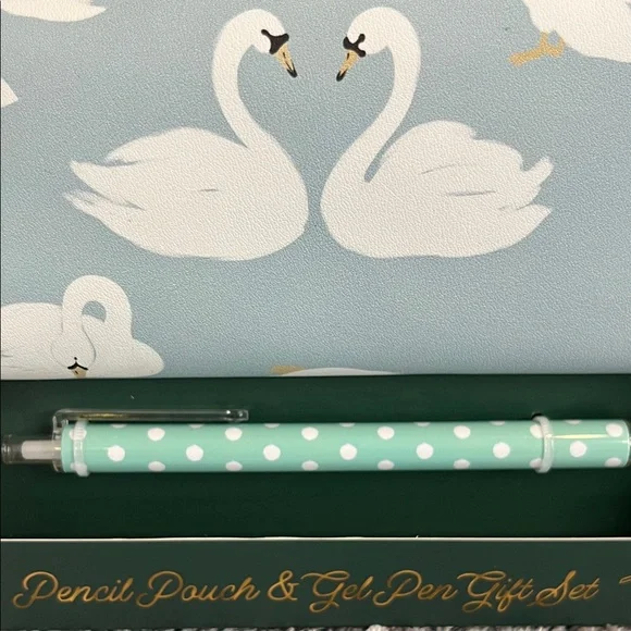 Studio Oh! Swan Pencil Pouch and Gel Pen Set - Picture 3 of 4